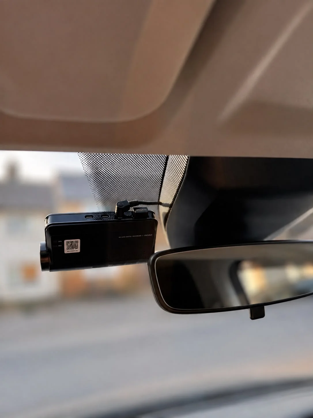 Dash camera wiring being professionally installed in a van