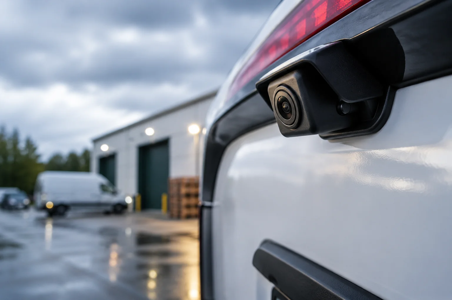 Reverse camera system professionally installed on a commercial vehicle