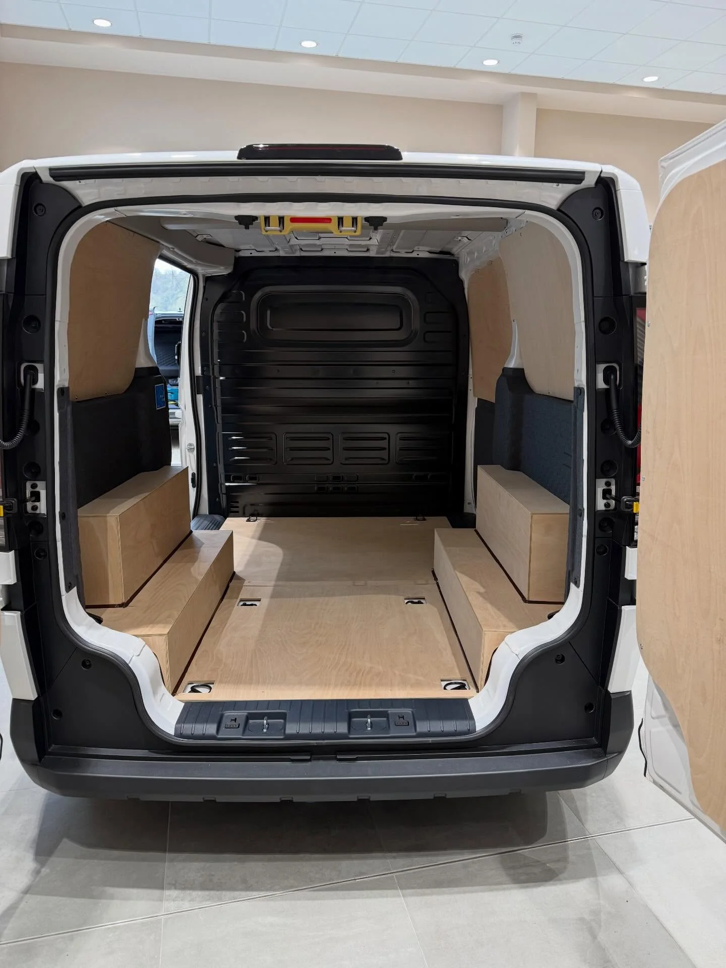 Commercial vehicle interior lining being professionally installed